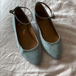 Blue “suede” shoes